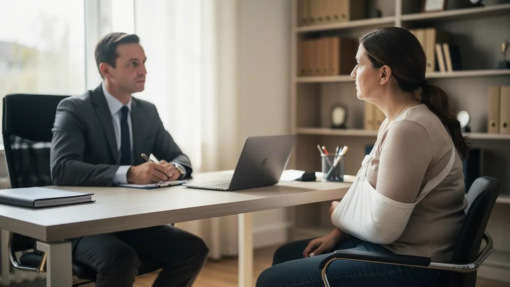 Injured person meeting with an attorney