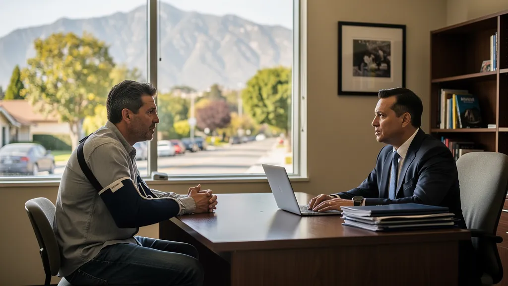 Injured client meeting with an attorney in Altadena