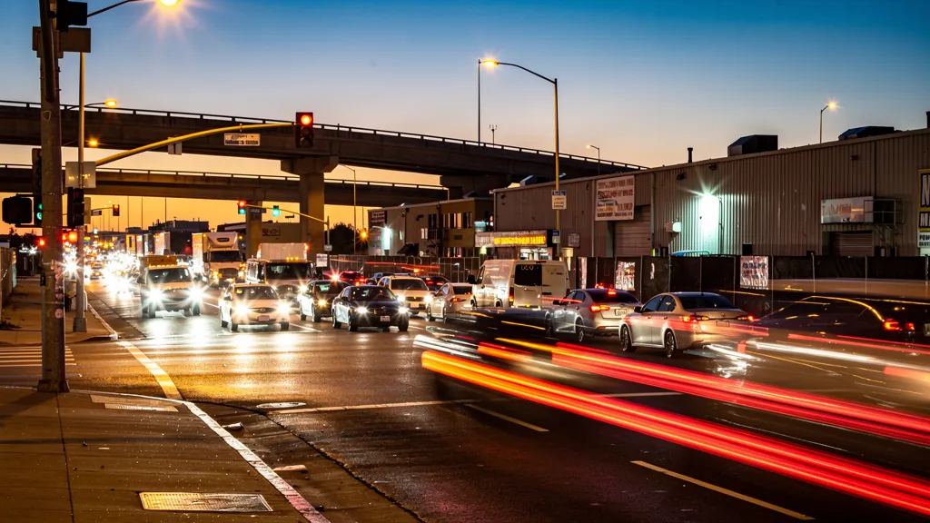 Traffic at a busy intersection in Carson