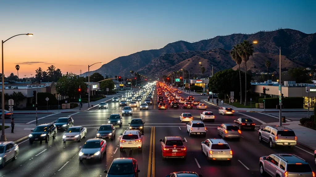 Traffic at a busy intersection in Chatsworth