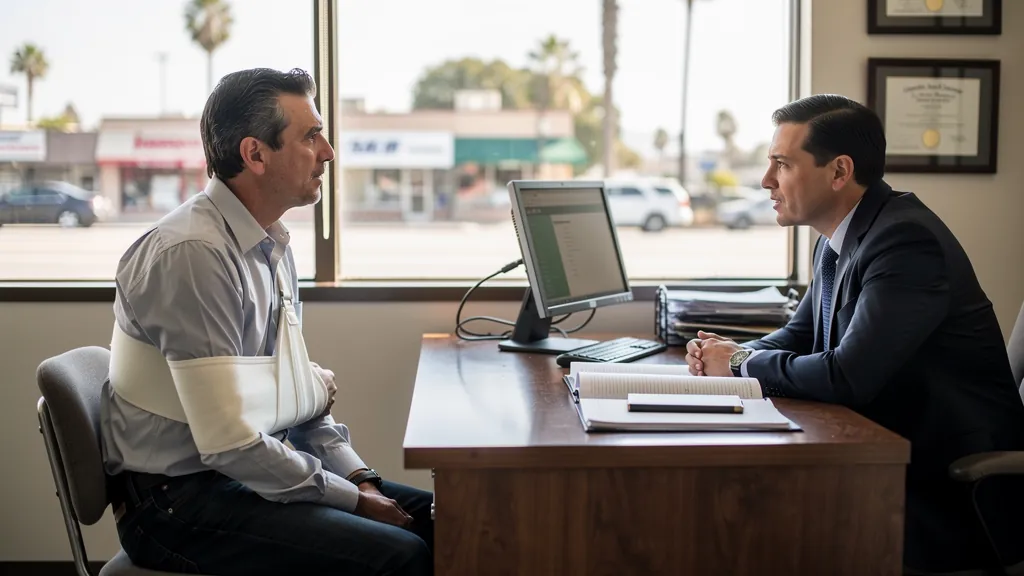 Injured client meeting with an attorney in Reseda