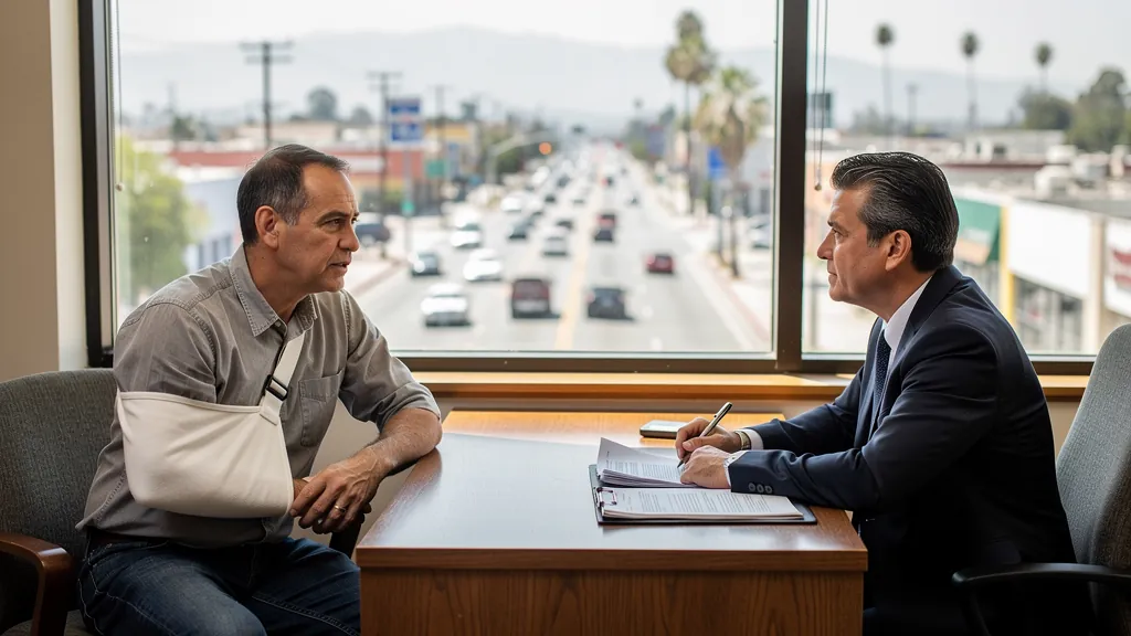 Injured client meeting with an attorney in Van Nuys