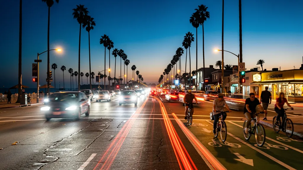 Traffic at a busy intersection in Venice