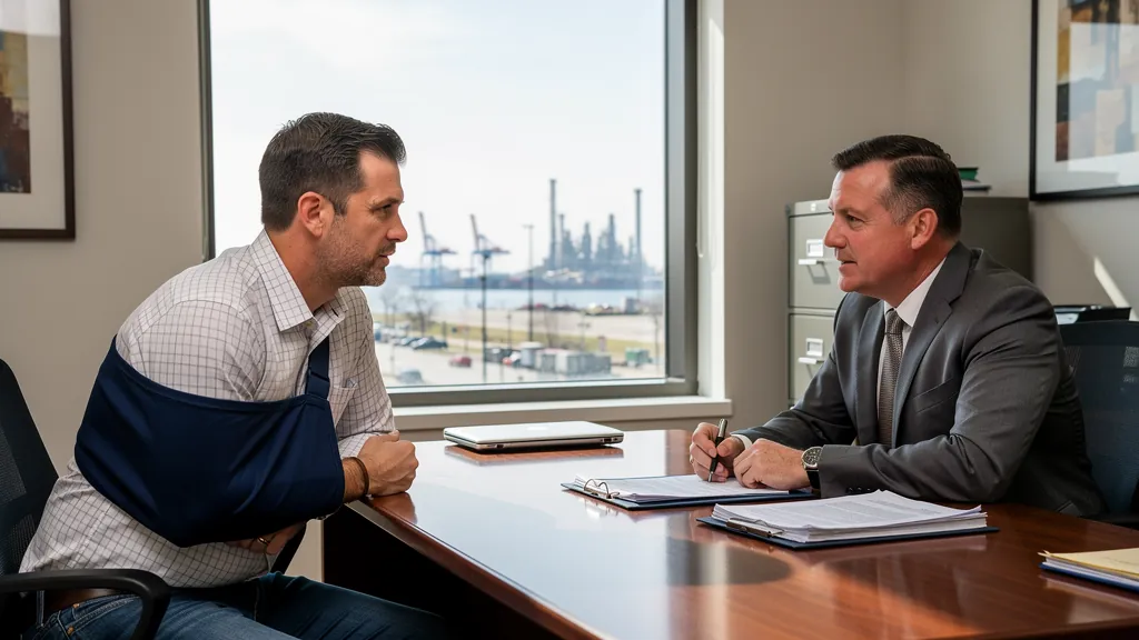 Injured client meeting with an attorney in Wilmington