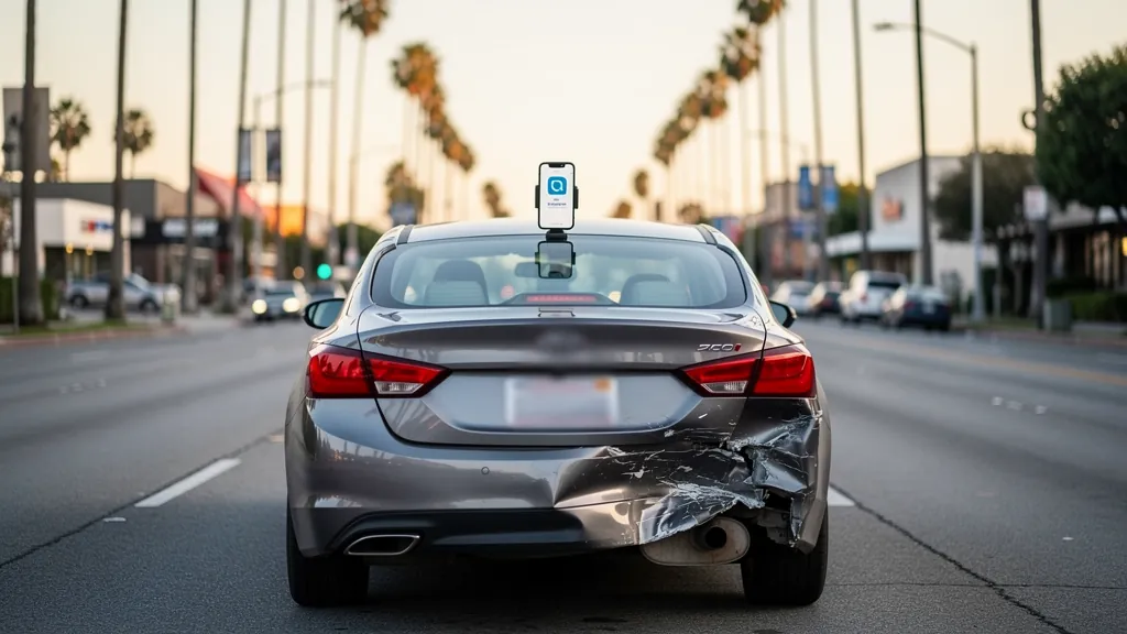Rideshare car with rear-end damage in Torrance