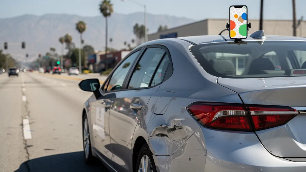 Rideshare car with rear-end damage in Woodland Hills
