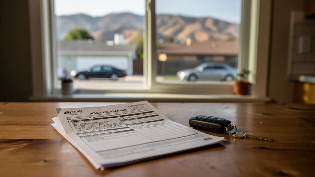Auto insurance policy and claim paperwork in Burbank
