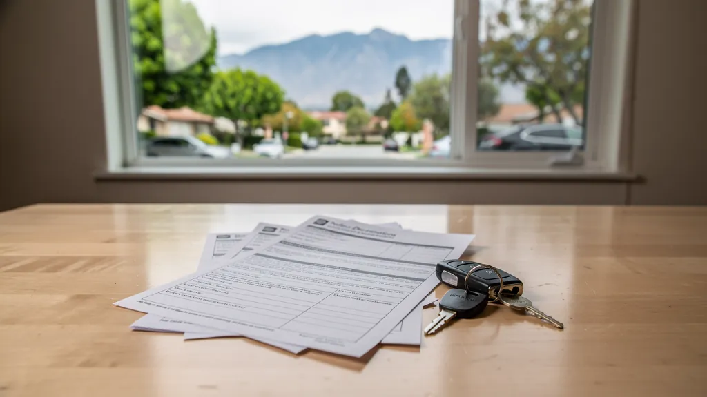 Auto insurance policy and claim paperwork in Pasadena