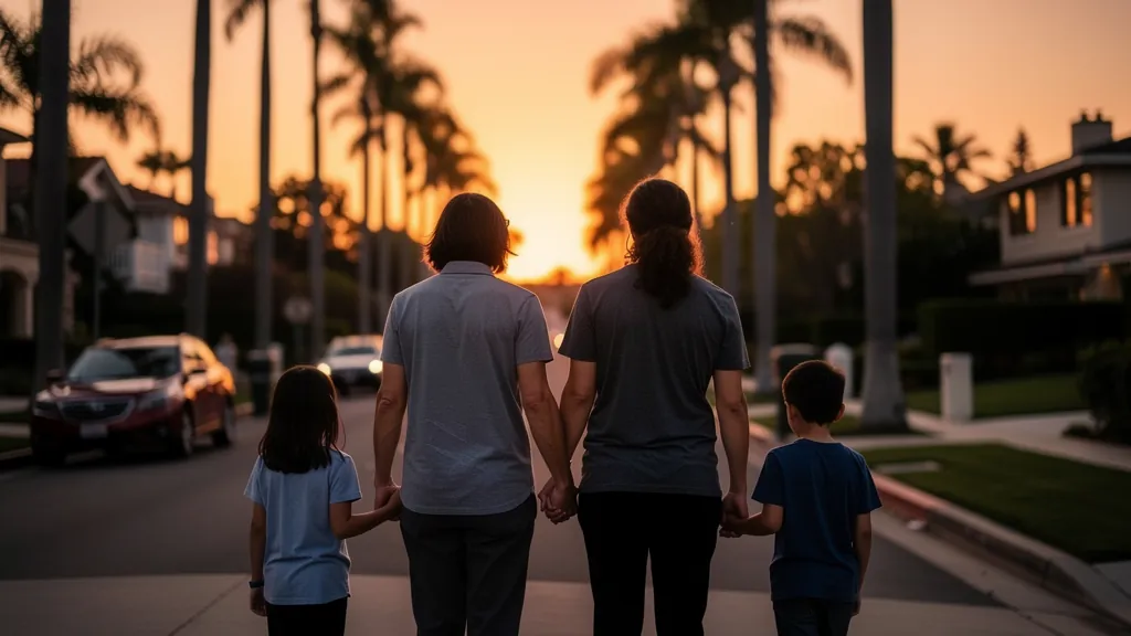 Family grieving together after losing a loved one in Beverly Hills