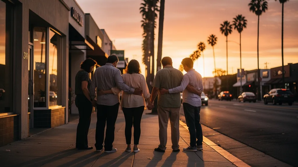 Family grieving together after losing a loved one in Culver City