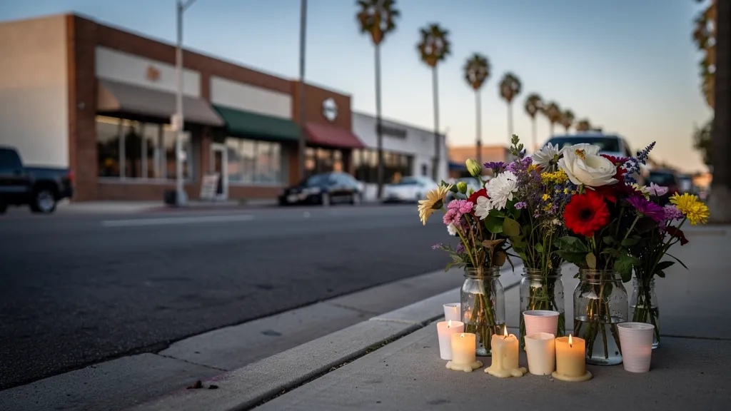Roadside memorial for a crash victim in Culver City