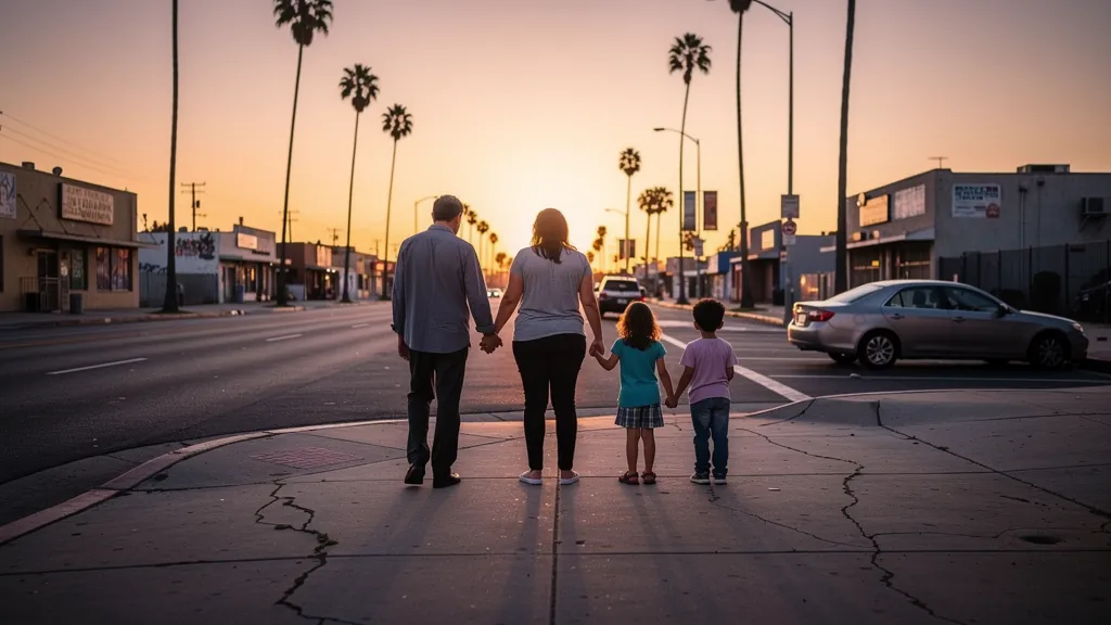 Family grieving together after losing a loved one in Inglewood