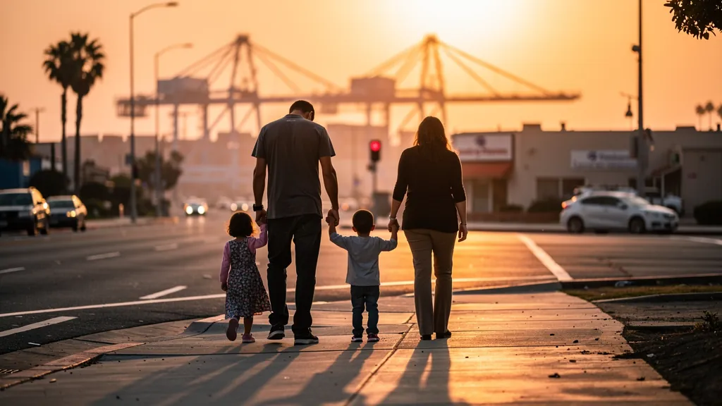 Family grieving together after losing a loved one in Long Beach