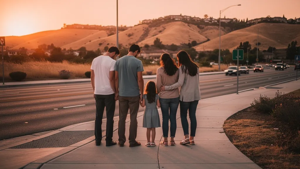 Family grieving together after losing a loved one in Santa Clarita