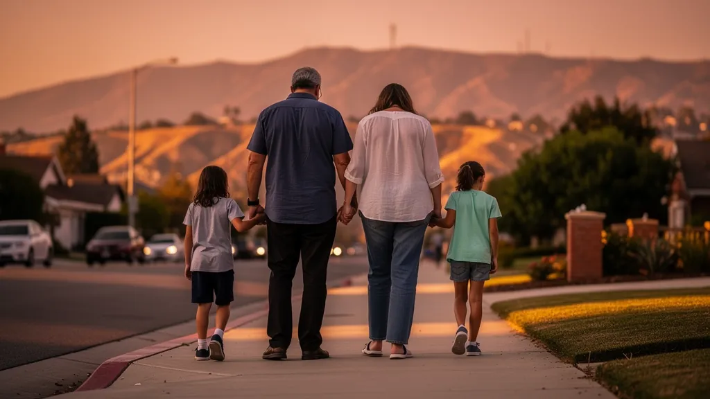 Family grieving together after losing a loved one in Woodland Hills